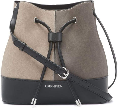 Calvin Klein womens Gabrianna Novelty Bucket Shoulder Bag, Grey Combo, One Size