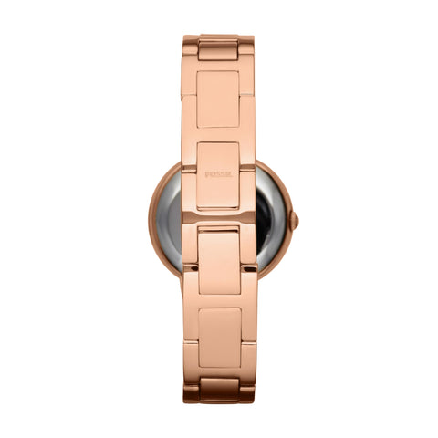Fossil Women's Virginia Quartz Stainless Steel Three-Hand Watch, Color: Rose Gold Glitz (Model: ES3284) Fossil
