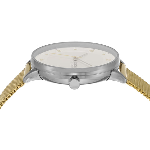 Skagen Women's Riis Silver and Gold Two-Tone Stainless Steel Mesh Band Watch (Model: SKW3092) Skagen