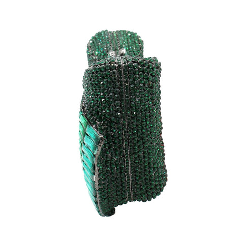DJBM Luxury 3D Bowknot Rhinestone Purse Bow Crystal Clutch Sparkly Evening Bag for Women Wedding Banquet Party, Green DJBM