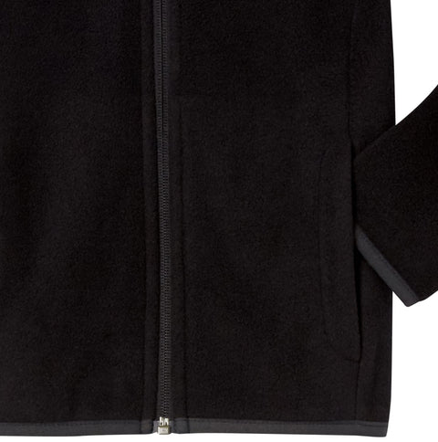 Amazon Essentials Girls' Polar Fleece Full-Zip Mock Jacket, Black, Medium