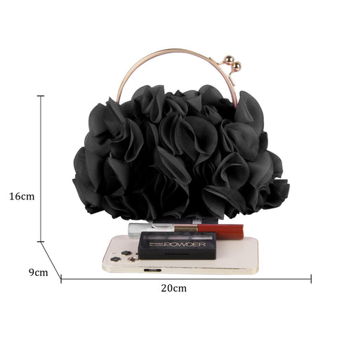 Lanpet Women Floral Clutch Purses Satin Flower Evening Bag Party Prom Handbags Lanpet