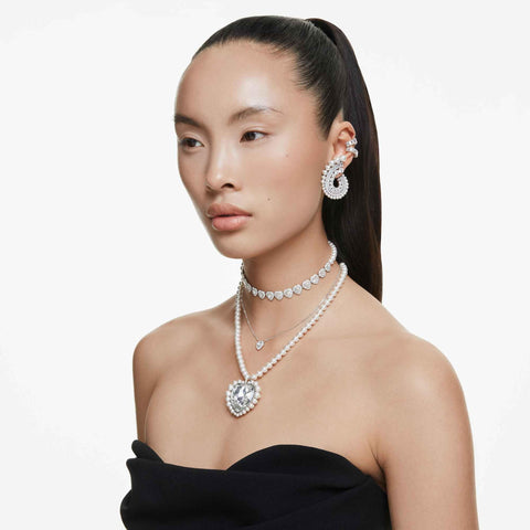 Swarovski Ariana Grande Angelic Crystal Heart Pendant in Rhodium Finish - Part of the Ariana Grande x Capsule Collection