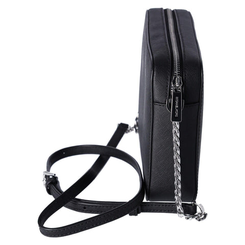 Michael Kors Women's Jet Set Item Crossbody Bag (black/silver) Michael Kors