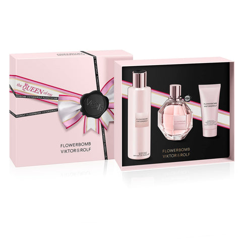 Viktor&Rolf - Flowerbomb Eau de Parfum - Women's Perfume Gift Set - Floral & Woody - With Notes of Rose, Peony & Patchouli - Perfume, 3.4 Fl oz, Body Cream, 1.4 Fl Oz & Body Lotion, 6.7 Fl Oz Viktor&Rolf