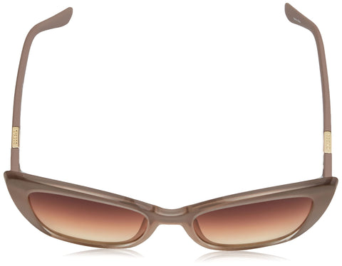 GUESS Women's Retro Inspired Cat Eye Sunglasses, Shiny Beige, 55mm GUESS