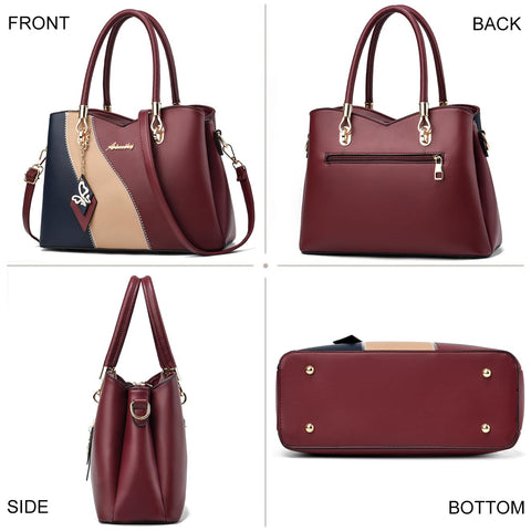 DAINAOTM Purses and Handbags for Women Tote PU Leather Ladies Satchel Top Handle Crossbody Shoulder Bag