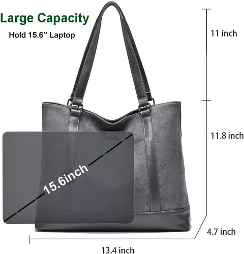 Large Tote Bags for Women 15.6 Inch Laptop Bag Lightweight Canvas Professional Work Briefcase Barsine