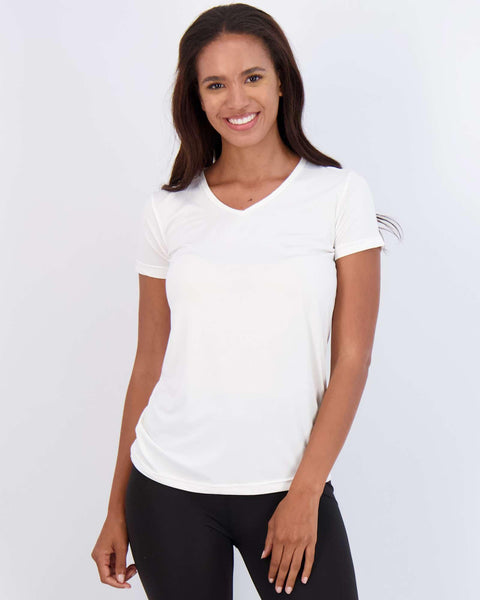 Real Essentials Womens V Neck T-Shirt Ladies Yoga Top Athletic Tees Active Wear Gym Workout Zumba Exercise Running Essentials Quick Dry Fit Dri Fit Moisture Wicking Basic Clothes, Set 9, S, Pack of 5 Real Essentials