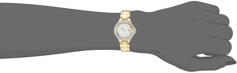 Citizen Women's Eco-Drive Dress Classic Crystal Watch in Gold-tone Stainless Steel, Silver Dial (Model: FE1192-58A) Citizen