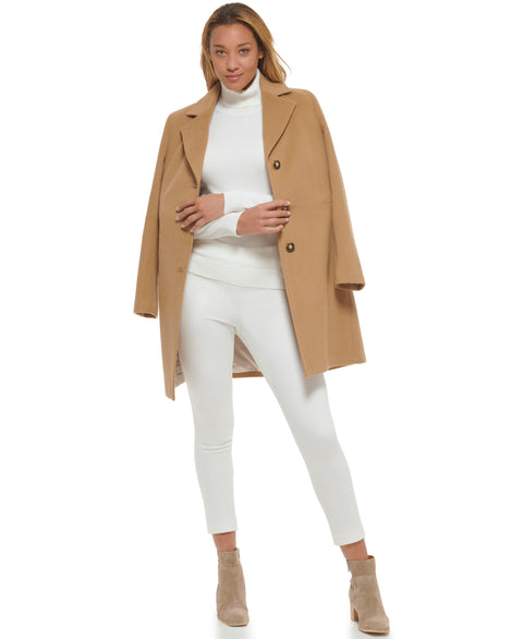 Calvin Klein Women's Classic Cashmere Wool Blend Coat, Camel Classic, 8 Calvin Klein