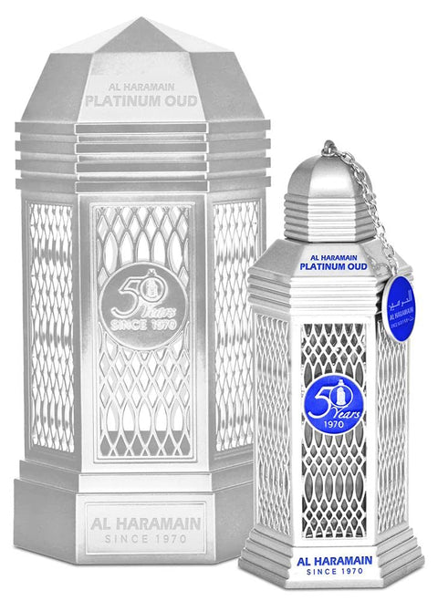 Al Haramain Platinum Oud - Perfume for Women and Men - Exquisite Amber Perfume - Exotic Burst of Cardamom, Vetiver, and Tonka Bean - 3.4 oz EDP Spray Al Haramain