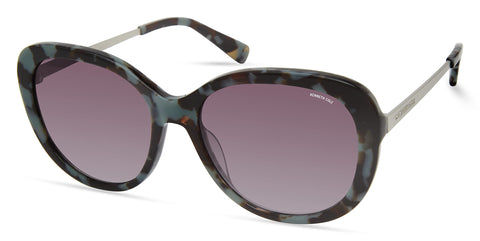 Kenneth Cole New York Women's Cat Sunglasses, Coloured Havana/Gradient Smoke, 56mm Kenneth Cole