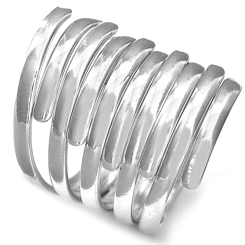Boho-Magic 925 Sterling Silver Band Rings for Women Wide Wrap Statement Ring (9) Boho-Magic