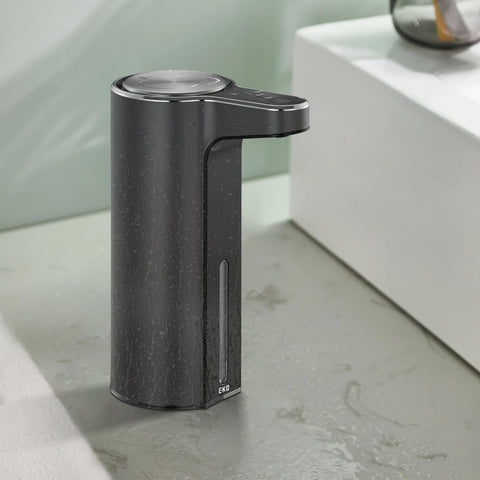 EKO Aroma Touchless Automatic Soap Dispenser for Bathroom and Kitchen, Liquid Hand Soap Dispenser, Water-Resistant and Rechargeable, 9 fl oz (Dark Grey) EKO