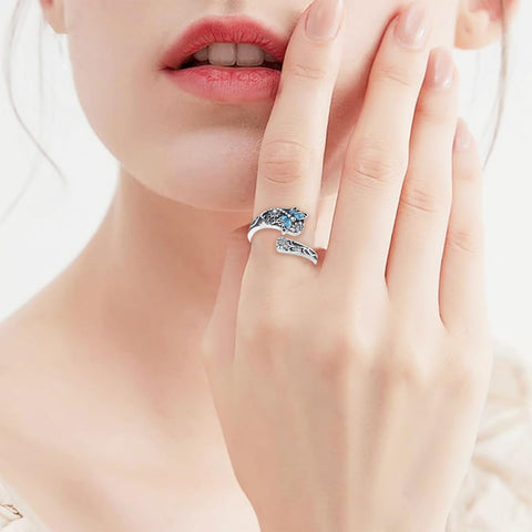 Midari Lotus Spoon Rings for Women 925 Sterling Silver Adjustable Open Lotus Flower Finger Ring Thumb Rings Just Breathe Ring with Lotus Jewelry for Women Yoga Lovers Birthday Christmas Gifts (with Fine Box) Midari