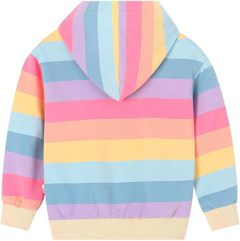 WELAKEN Rainbow Sweatshirts with Unicorn for Girls Toddler & Kids II Little Girl's Pullover Tops Cotton Hoodies 6-7 Years