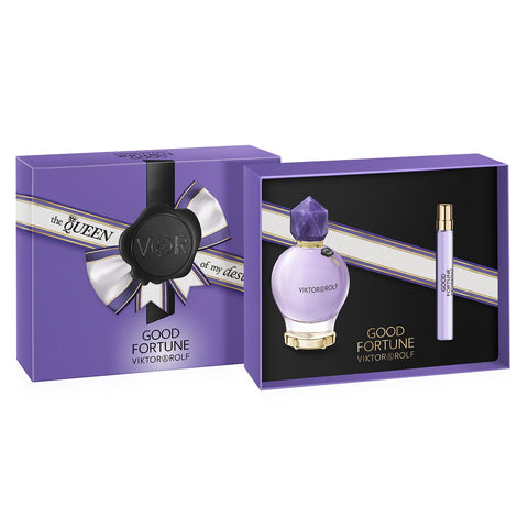 Viktor&Rolf - Good Fortune Eau de Parfum - Floral Women's Perfume Gift Set - With Notes of Jasmine & Vanilla - Full Size, 3 Fl Oz & Travel Size, 0.3 Fl Oz Viktor&Rolf