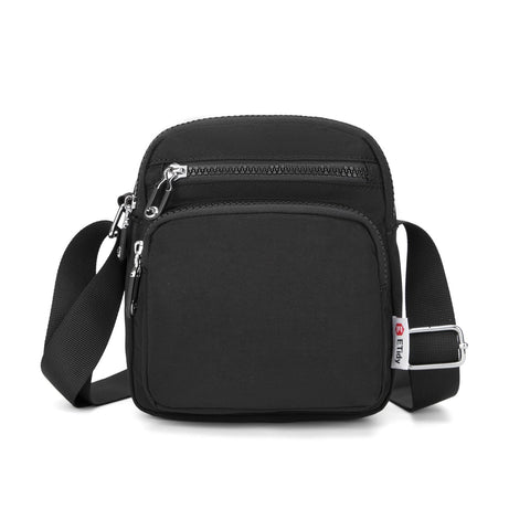 ETidy Tote Bag for Women Men Lightweight Small Crossbody Shoulder Bag Casual Zipper Handbag Hobo bag with Pockets Black ETidy