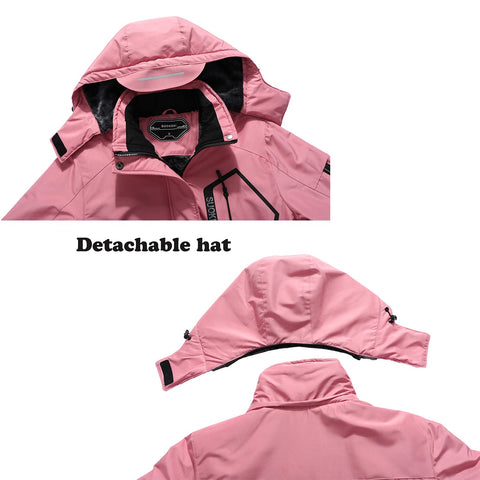 SUOKENI Women's Waterproof Warm Winter Snow Coat Hooded Raincoat Ski Snowboarding Jacket SUOKENI