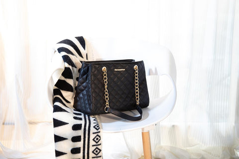 Montana West Tote Bag for Women Quilted Chain Handbags Shoulder Purse Black Gift MWC-040BK Montana West