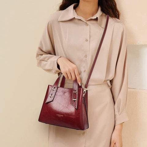 LAORENTOU Women Crossbody Handbags Cow Leather Satchel Handbags for Women Top-handle Shoulder Tote Purses LAORENTOU