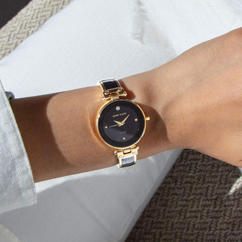 Anne Klein Women's Genuine Diamond Dial Bangle Watch Anne Klein