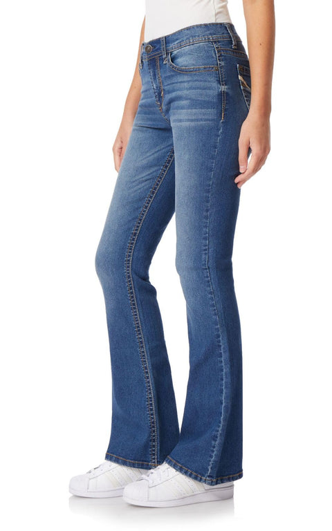 WallFlower Legendary Bootcut Jeans for Women, Classic Fit Mid-Rise Insta Stretch Denim in Standard and Plus Size, Juniors Jeans - Trixie, 7 Short