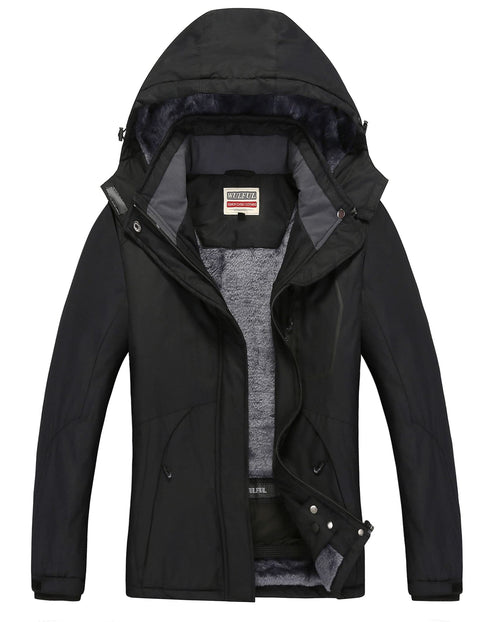 WULFUL Women’s Waterproof Snow Ski Jacket Mountain Windproof Winter Coat with Detachable Hood WULFUL