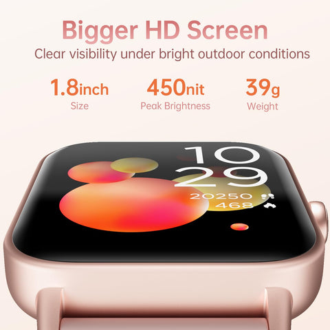 Smart Watch HD Large Display, Smart Watches for Women Men with Clear Bluetooth Calls, 24/7 Health Monitoring, Fitness Tracking, Waterproof Fitness Tracker Watch for Android iOS WNH