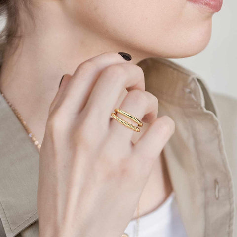 misszhi Gold Rings 14K Gold Rings For Women Chunky Gold Rings Gold Jewelry For Women Classic Double Twisted Rings For Women Non Tarnish 8 misszhi