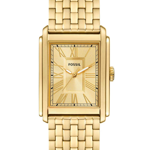 Fossil Men's Carraway Quartz Stainless Steel Three-Hand Watch, Color: Gold (Model: FS6009) Fossil