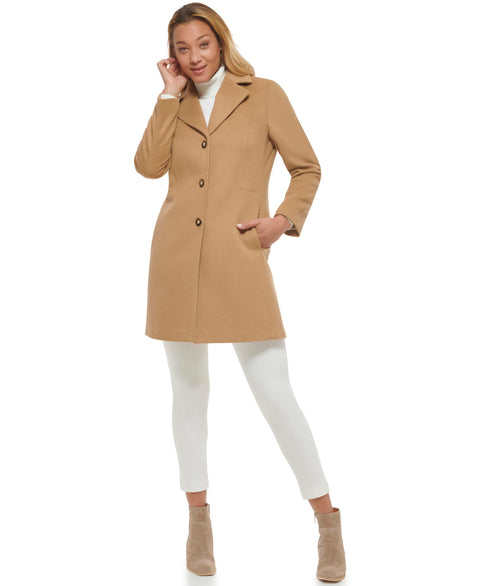 Calvin Klein Women's Classic Cashmere Wool Blend Coat, Camel Classic, 8 Calvin Klein