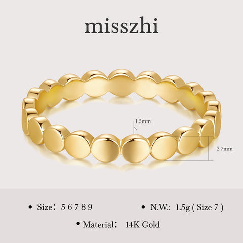 misszhi Rings 14k Gold Rings for Women Non Tarnish Stackable Rings Circular Linked Gold Rings Chunky Gold Rings Sizes 7 misszhi