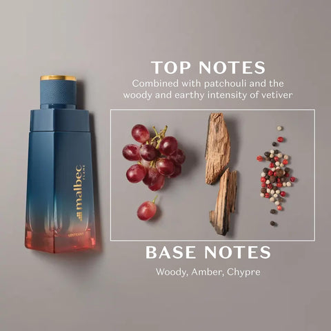 Malbec Flame Eau De Toilette by O Boticário, Cologne For Men, French Oak Barrel-Aged Red Wine & Woody Nerello Grape Scent, 3.4 Ounce Malbec
