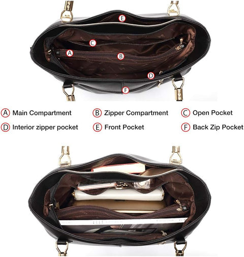 FOXLOVER Large Capacity Tote Handbags for Women, Women's Top-handle Bags Fashion Shoulder Bags Purses Minimalist design FOXLOVER