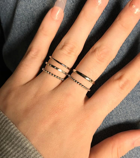 ALLYANNA 925 Sterling Silver Stackable Rings Set for Women and Teen Girls, 6 Dainty Non Tarnish Stacking Rings (7) Allyanna Gifts