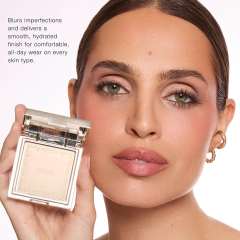 Jouer Soft Focus Hydrate + Set Powder – Talc-Free, Vegan, Lightweight Setting Powder with Hyaluronic Acid, Vitamin E & Allantoin– Universal Translucent Finish, Limited Edition Design & Gift Pink Pouch