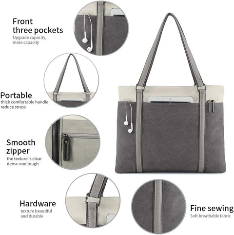 Women's Work Bag with Laptop Compartment Zipper Pockets Teacher Totes Purse BAG WIZARD