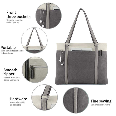 Women's Work Bag with Laptop Compartment Zipper Pockets Teacher Totes Purse BAG WIZARD
