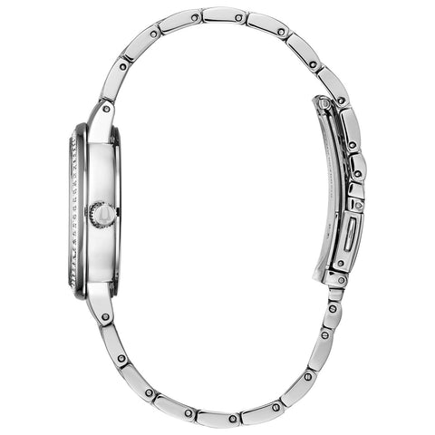 Bulova Ladies' Crystal Phantom 3-hand Quartz Watch, Faceted Mineral Glass Dial Bulova