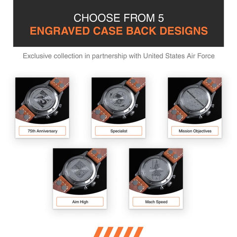 Hemel Hybrid Mechanical/Quartz Watch for Men - The Watches HFT20 USAF Special Edition w/ VK64 Meca Quartz Movement & 316L Stainless Steel Case - Luxury Mens Analog Watches, Mach Speed Hemel