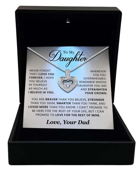 TRYNDI To My Daughter Necklace from Dad - Daughter Christmas Gifts, Necklaces for Women, Gifts for Women Birthday, Valentine's Day, Mother's Day