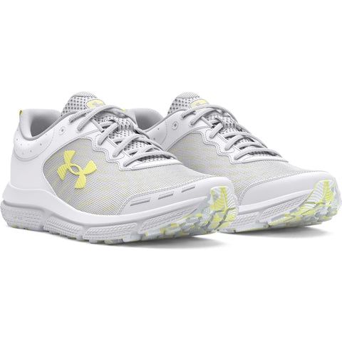 Under Armour Women's Charged Assert 10, (110) White/White/Sonic Yellow, 7, US Under Armour