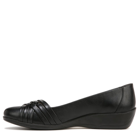 LifeStride Women's Incredible Ballet Flat Black Synthetic 8.5 M