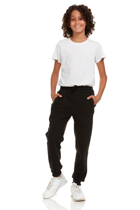 PURE CHAMP 3Pk Boys Sweatpants Fleece Athletic Workout Kids Clothes Boys Joggers with Zipper Pocket and Drawstring Size 4-20 (SET5 Size 6/7)