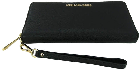 Michael Kors Women's Continental, Black/Gold, Large Sized Purse Wallet Michael Kors