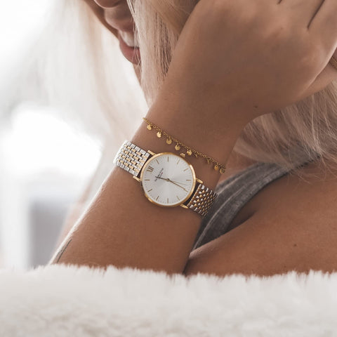 VICTORIA HYDE Ladies Watches Gold Quartz Women Watch Stainless Steel Band Waterproof Wrist Watch Set with Bracelet (Gold) VICTORIA HYDE