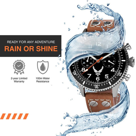 Hemel Hybrid Mechanical/Quartz Watch for Men - The Watches HFT20 USAF Special Edition w/ VK64 Meca Quartz Movement & 316L Stainless Steel Case - Luxury Mens Analog Watches, Mach Speed Hemel