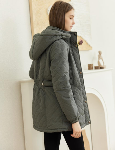 LQHHYLYX Womens Fashion Hooded Thickened Fleece Winter Soft Long Warm Jacket(Medium,Gray) LQHHYLYX